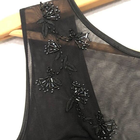 Evan Picone Women's Size 4 Beaded Fit and Flare Cocktail Dress Black - Picture 3 of 6